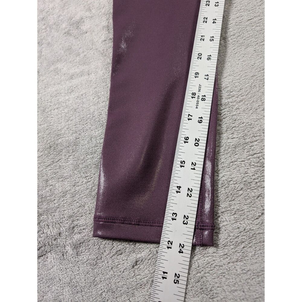 Zyia Active Light N Tight Leggings Womens 6-8 Plum Metallic Sheen High Rise 7/8 - Picture 9 of 10